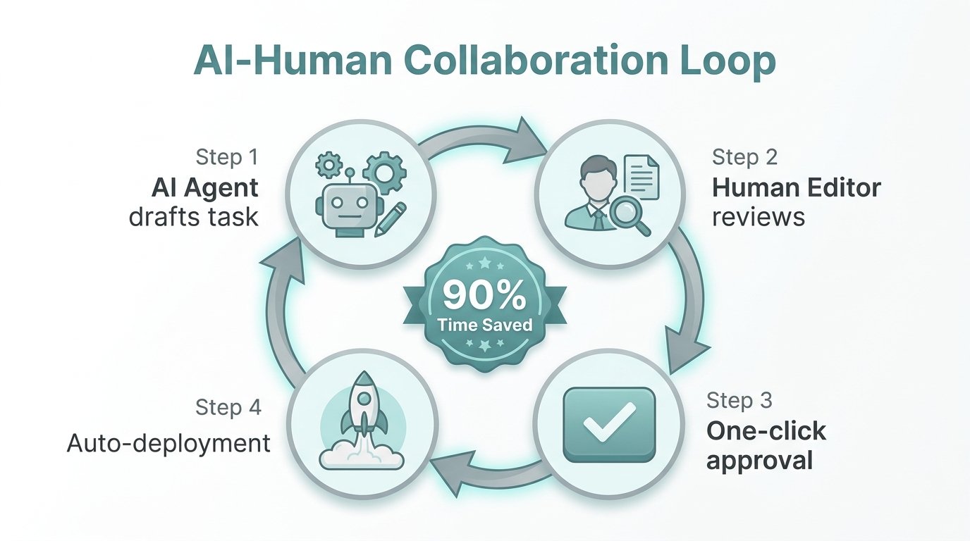 The human-in-the-loop workflow for managing AI-driven back office tasks.