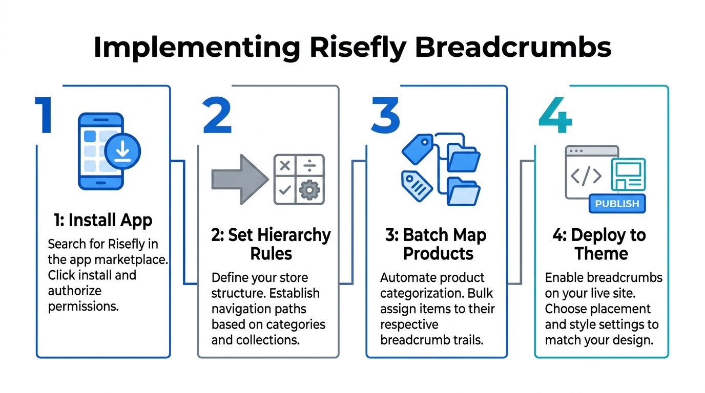 Four-step process for deploying explicit navigation paths using Risefly.