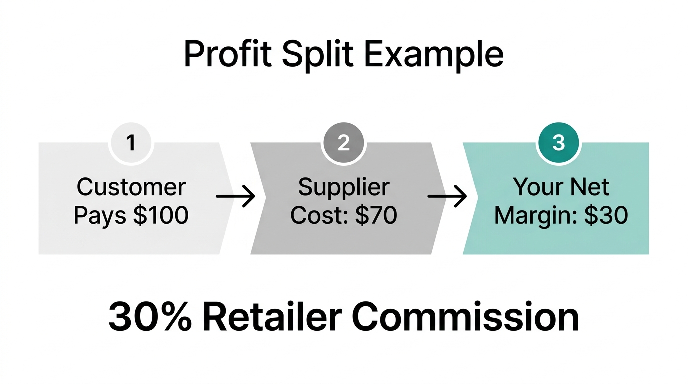 A breakdown of revenue sharing between retailers and suppliers.