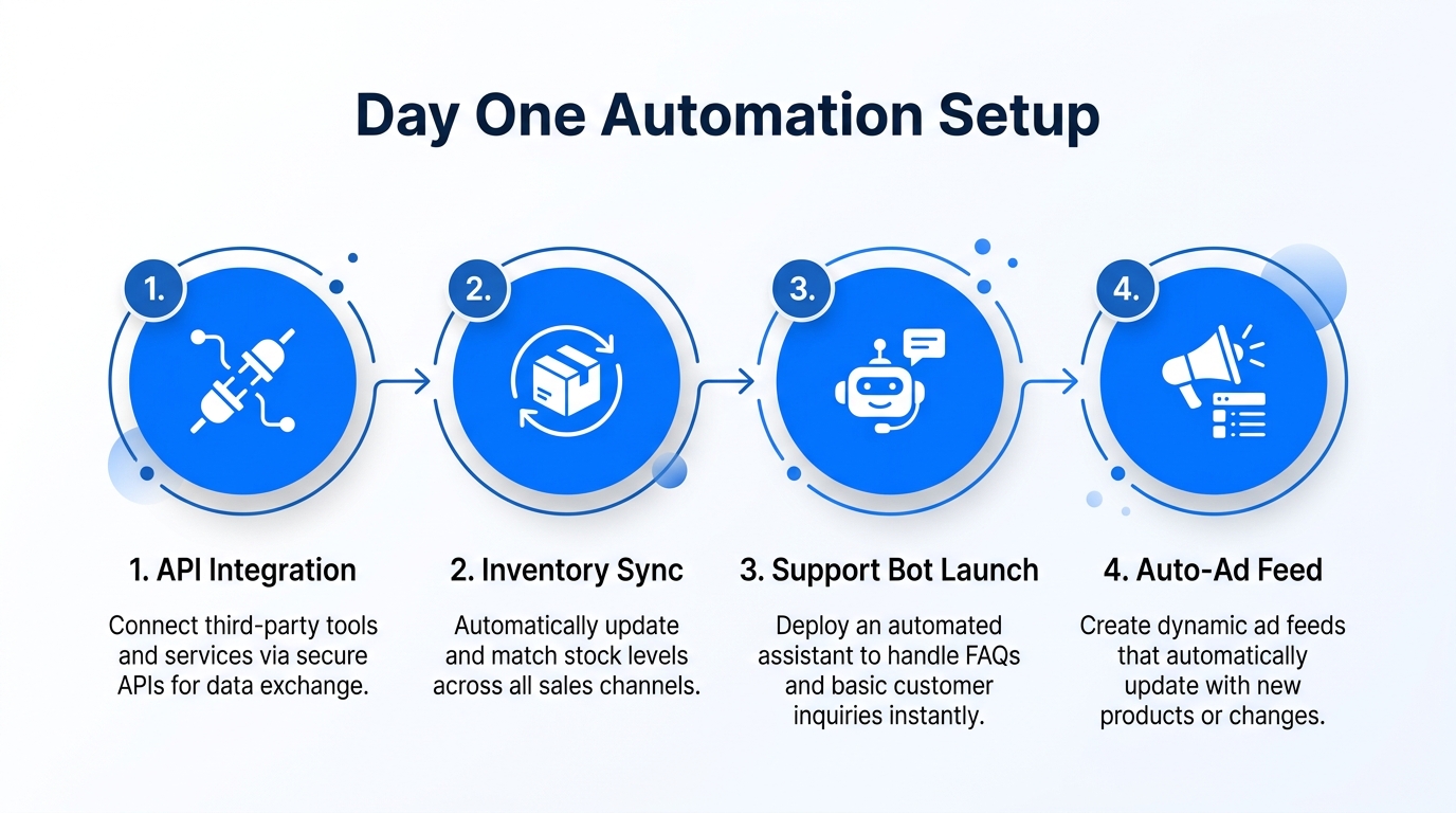 Step-by-step setup for essential day-one store automation.