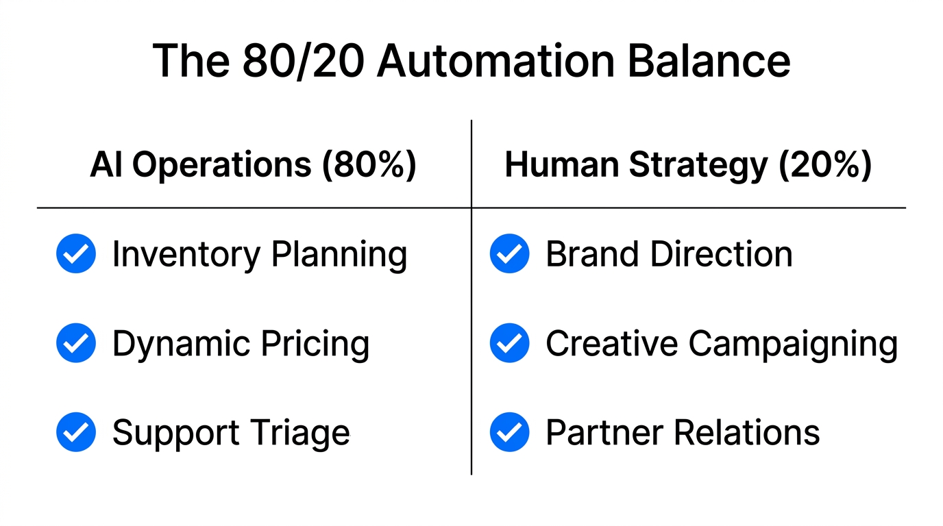 Comparison of operational tasks handled by AI versus human strategy.
