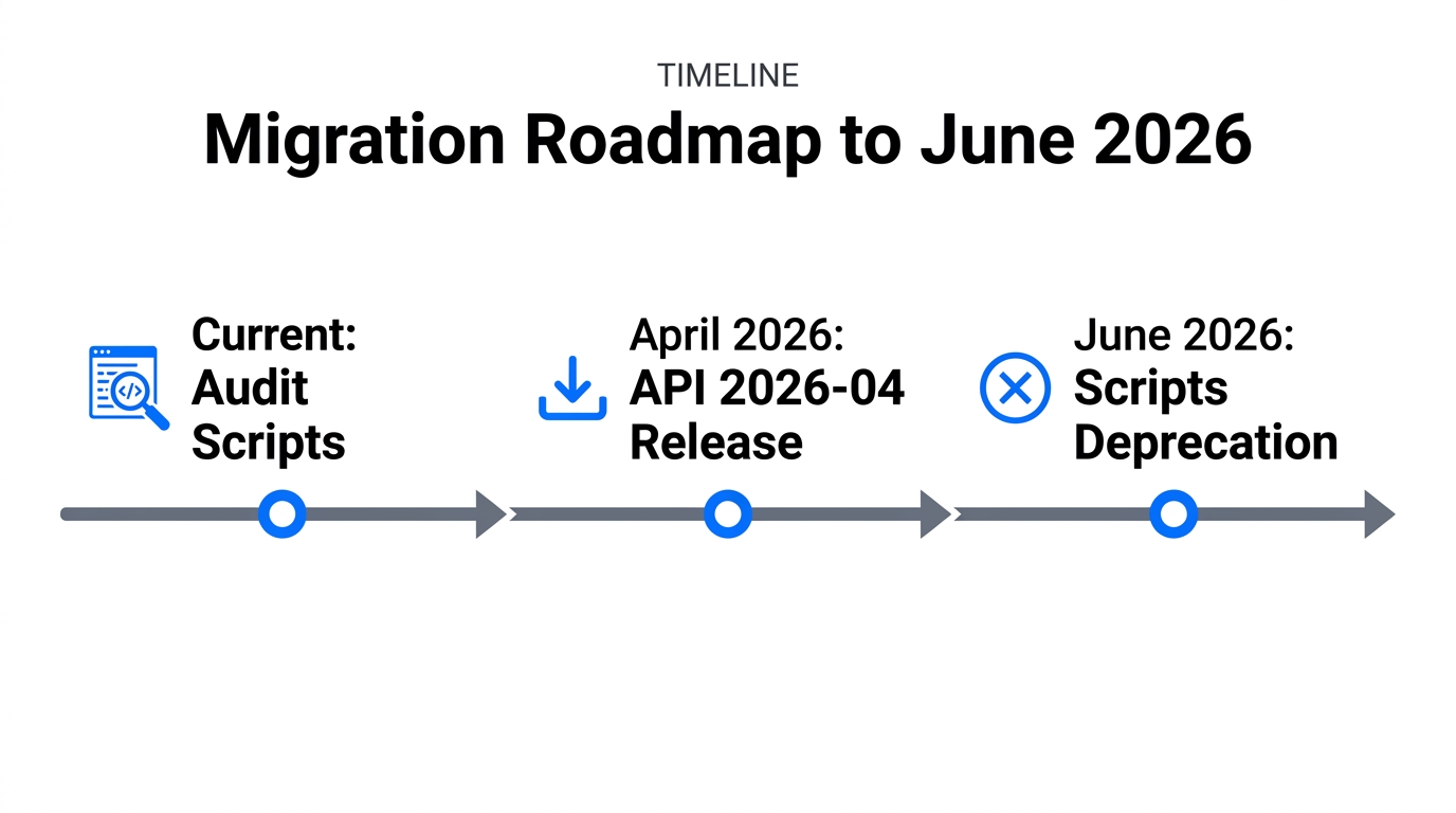 Timeline of critical milestones for the Shopify Functions migration.