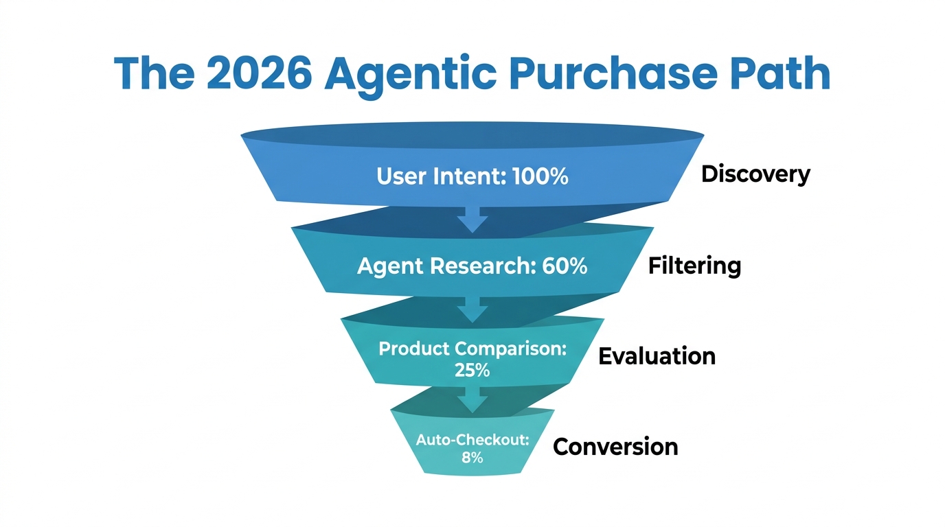 The transition from human browsing to AI agent-driven commerce conversions.