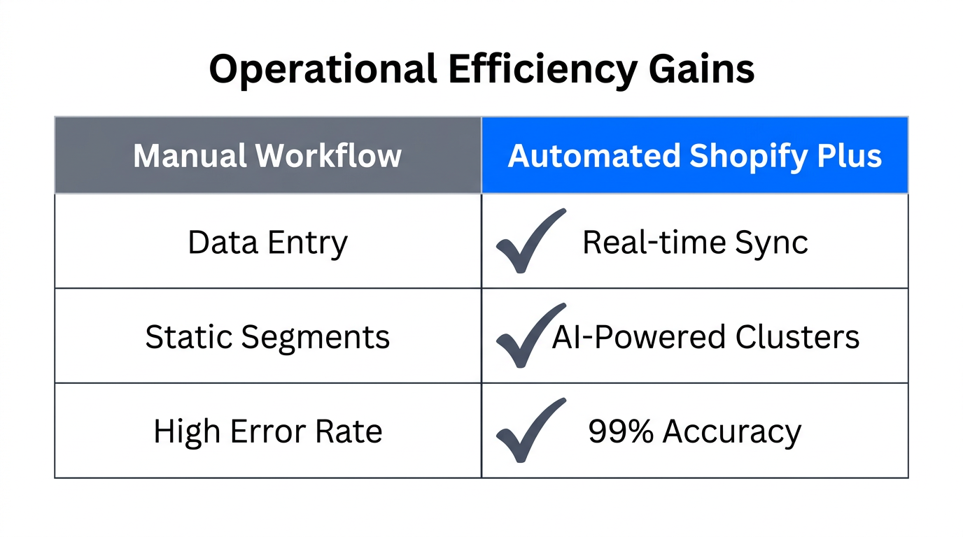 Comparison of manual versus automated retention operations for 7-figure brands.