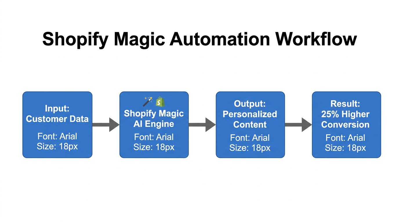 The automated content generation process using Shopify Magic.