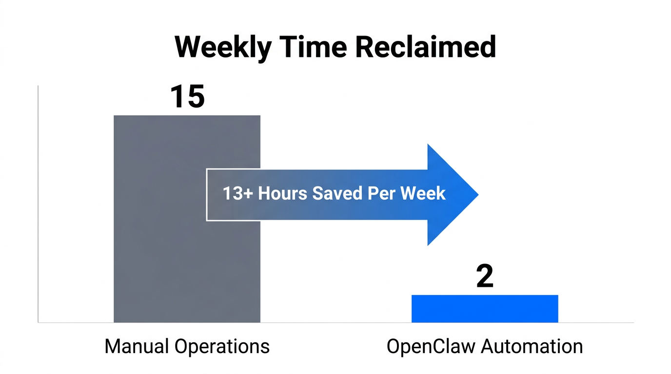 Visualizing the 10+ hours per week merchants reclaim using automation.