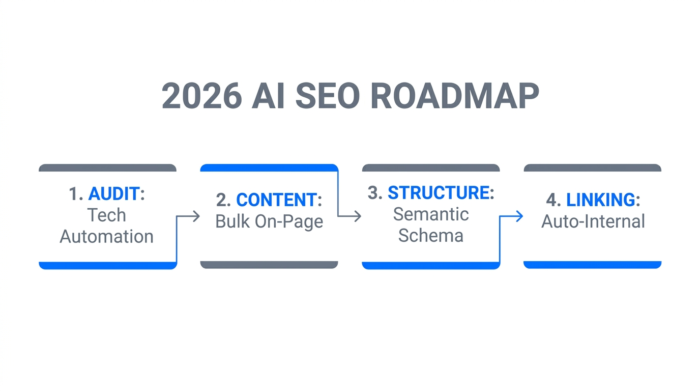 The four-phase roadmap for automating Shopify SEO in 2026.