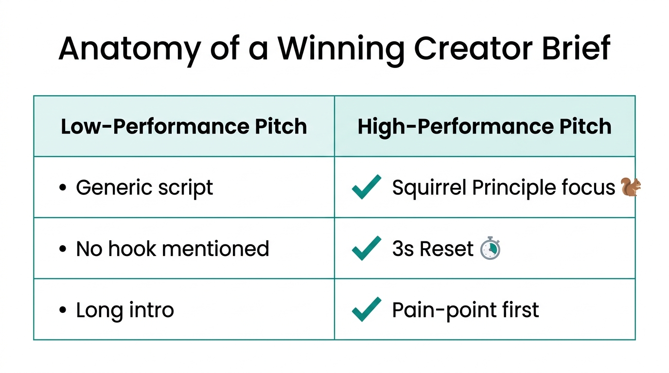Comparison of effective versus ineffective creator pitching strategies.