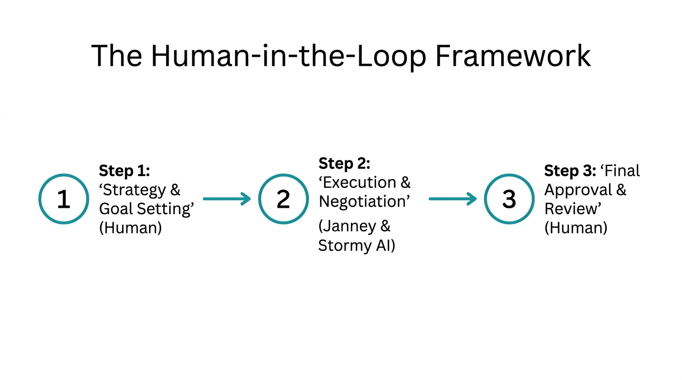 The collaborative relationship between human managers and autonomous AI agents.