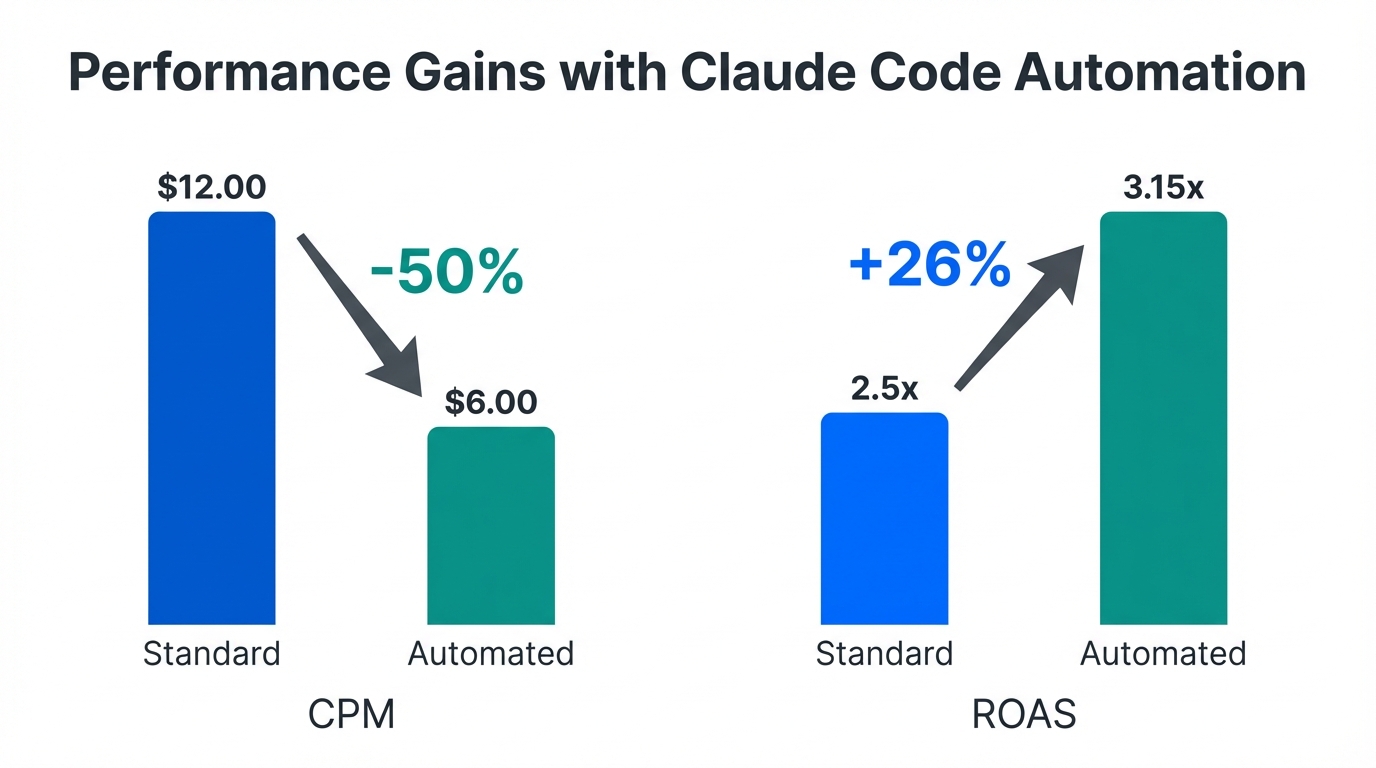 Comparison of advertising costs and returns before and after automation.