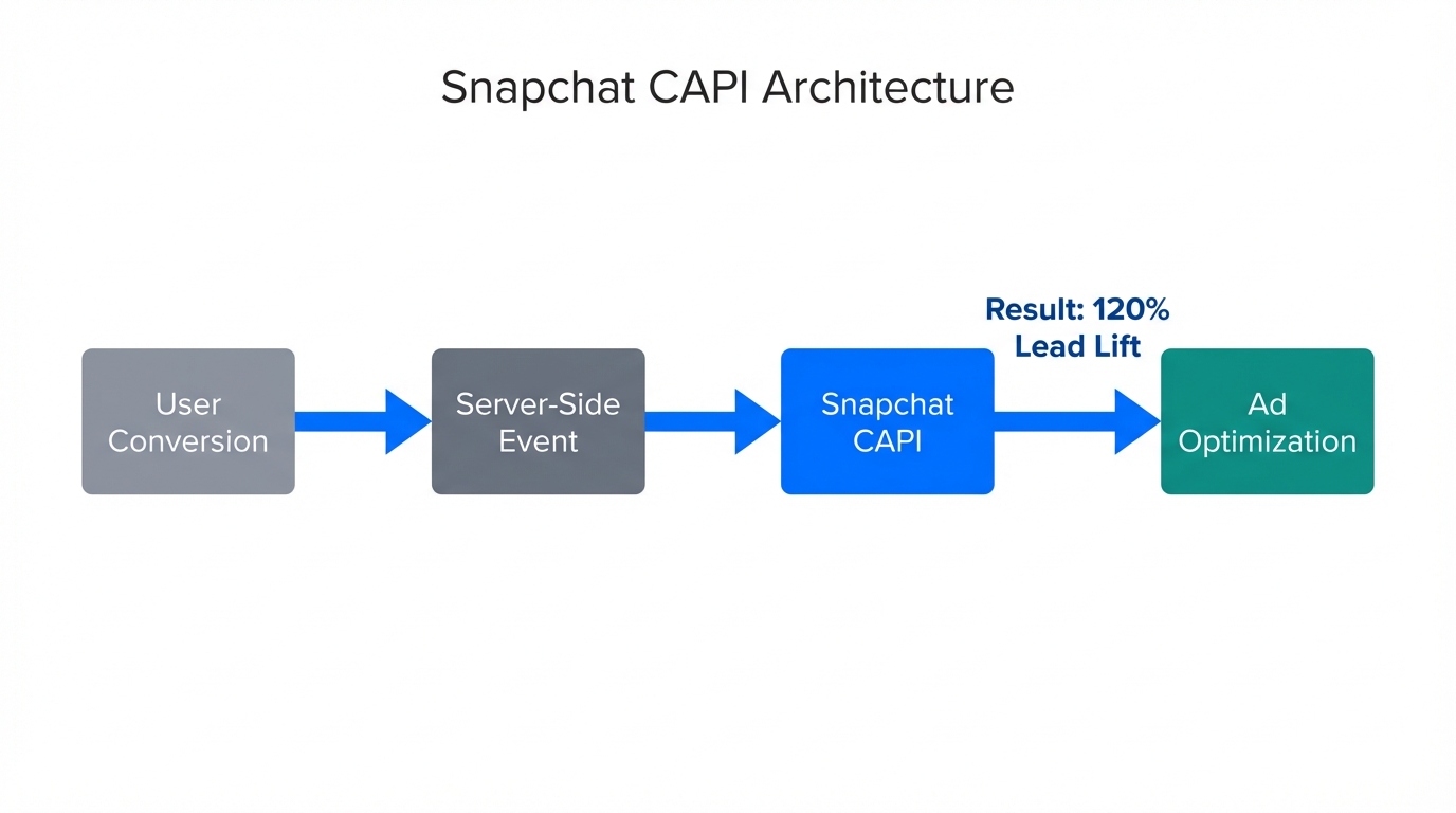 How Snapchat Conversions API (CAPI) transmits data to optimize ad performance.
