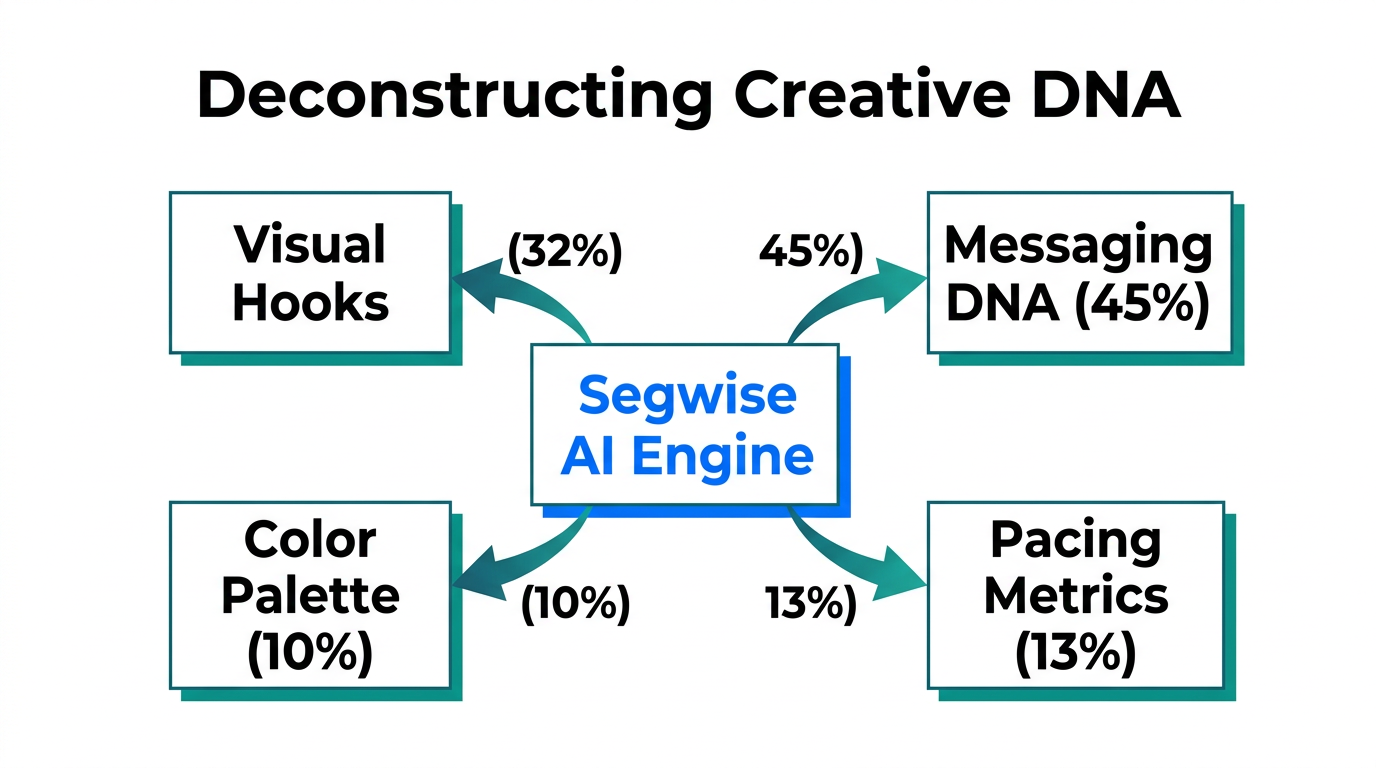 A breakdown of how Segwise decodes creative DNA components.