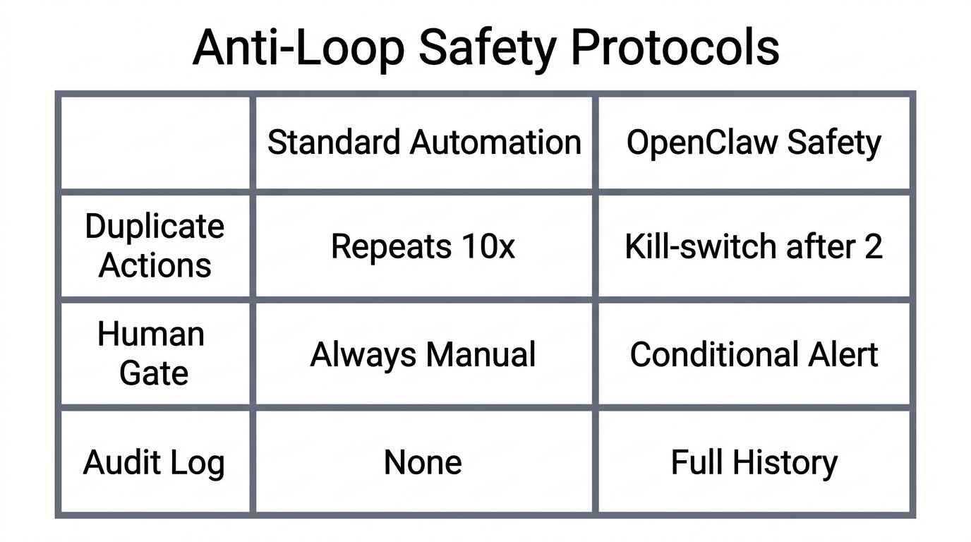 Comparison of basic automation versus agentic safety rules.