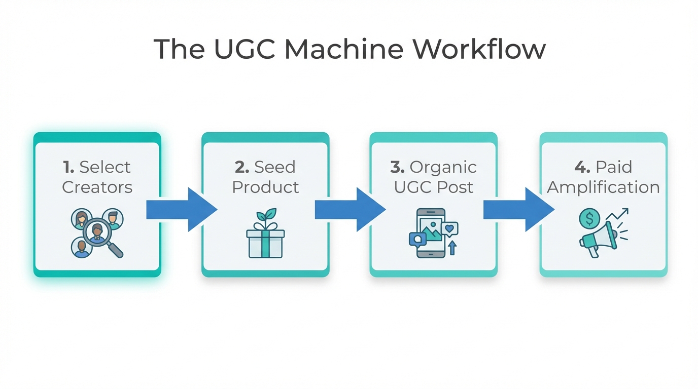 A four-step workflow for scaling organic user-generated content.