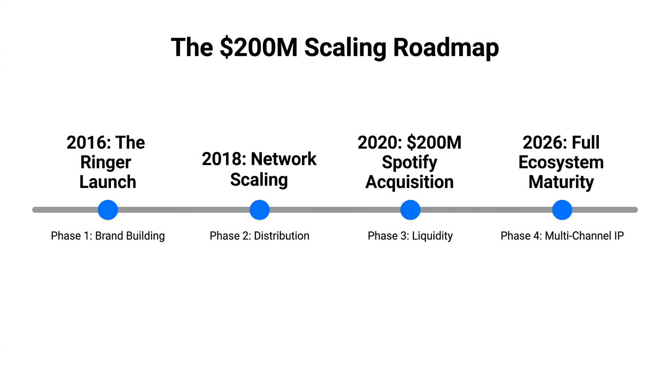 Timeline of Bill Simmons' transition from independent creator to $200M executive.