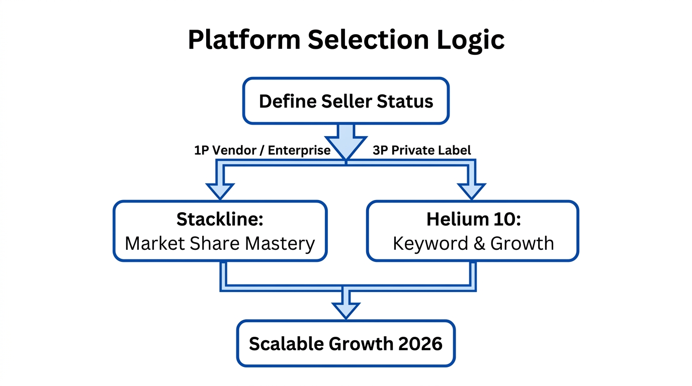 Decision flowchart for choosing the right platform based on seller type.
