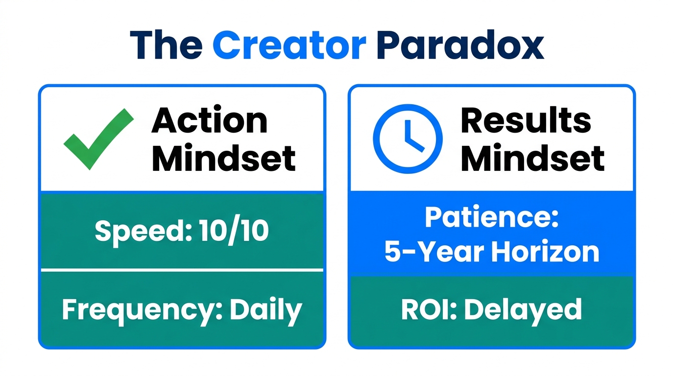 Comparison of daily high-velocity action versus long-term result expectations.