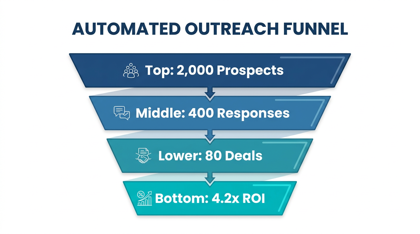Conversion funnel demonstrating the efficiency of AI-driven creator outreach.