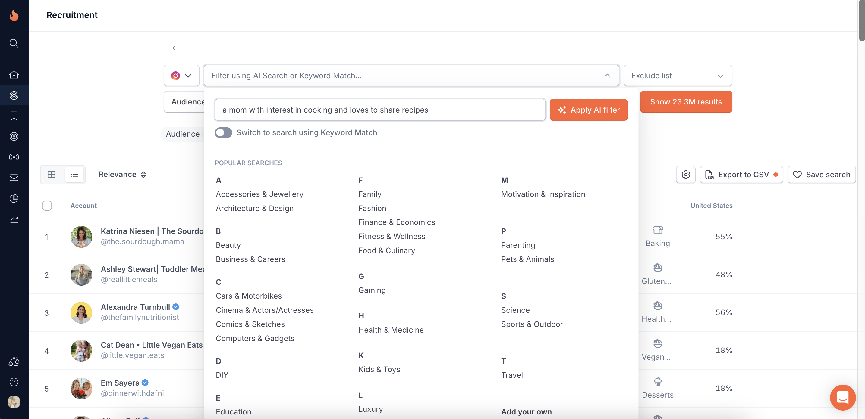 HypeAuditor platform dashboard