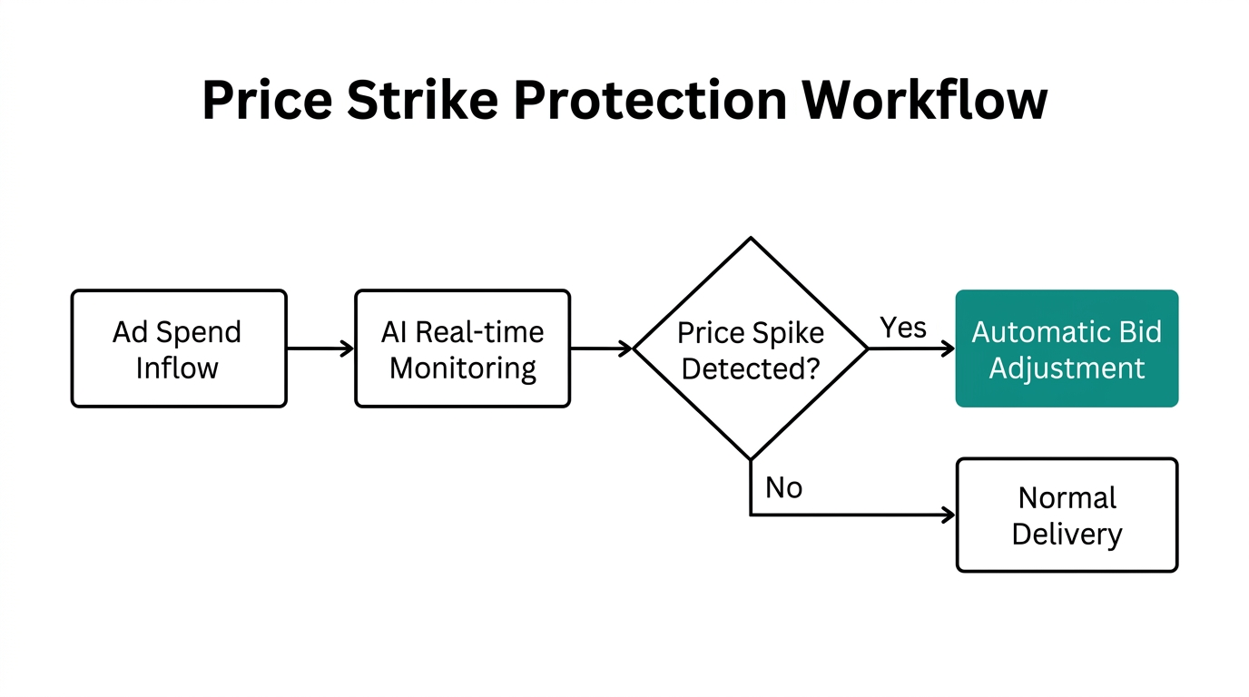 How the Price Strike system automatically protects marketing budgets from spikes.