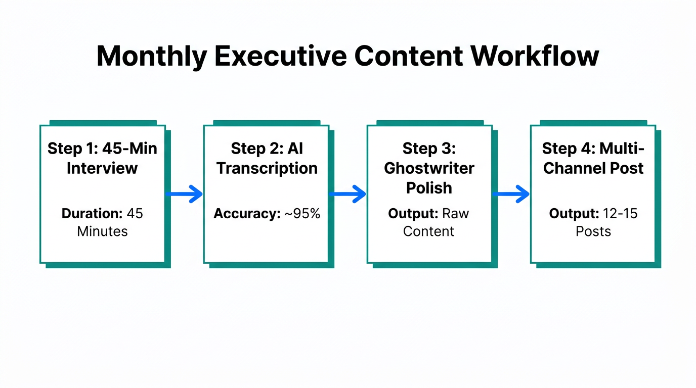 The four-step process for turning one interview into monthly content.
