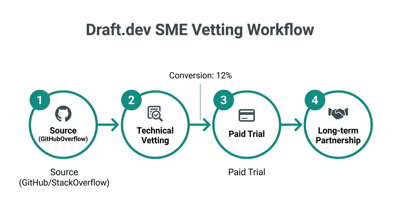 The four-step process for recruiting and vetting technical subject matter experts.