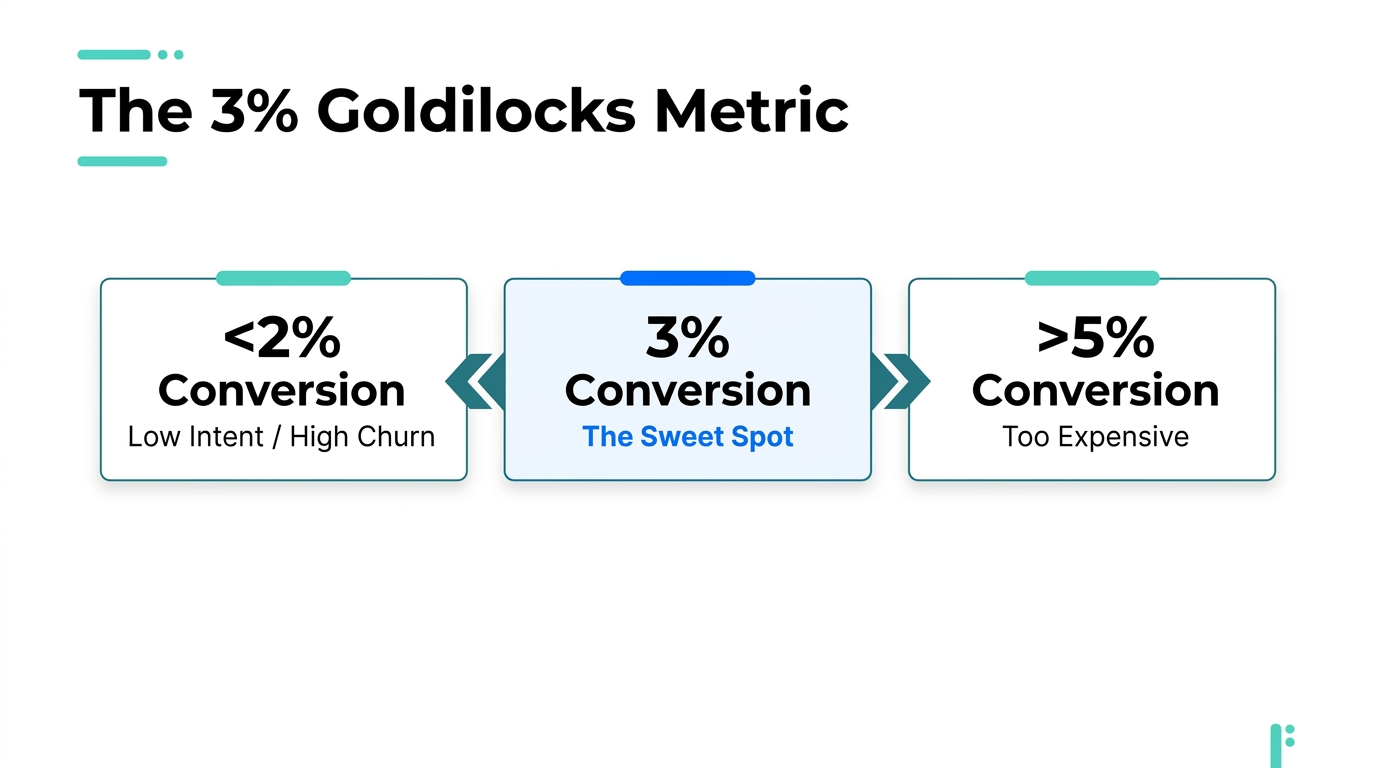 How the 3% rule balances subscriber quality and acquisition costs.