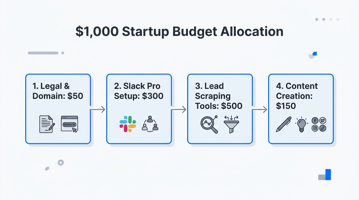 A visual breakdown of allocating your first $1,000 for growth.