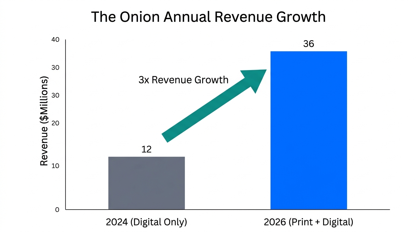 Revenue comparison showing the impact of the 2026 print revival.