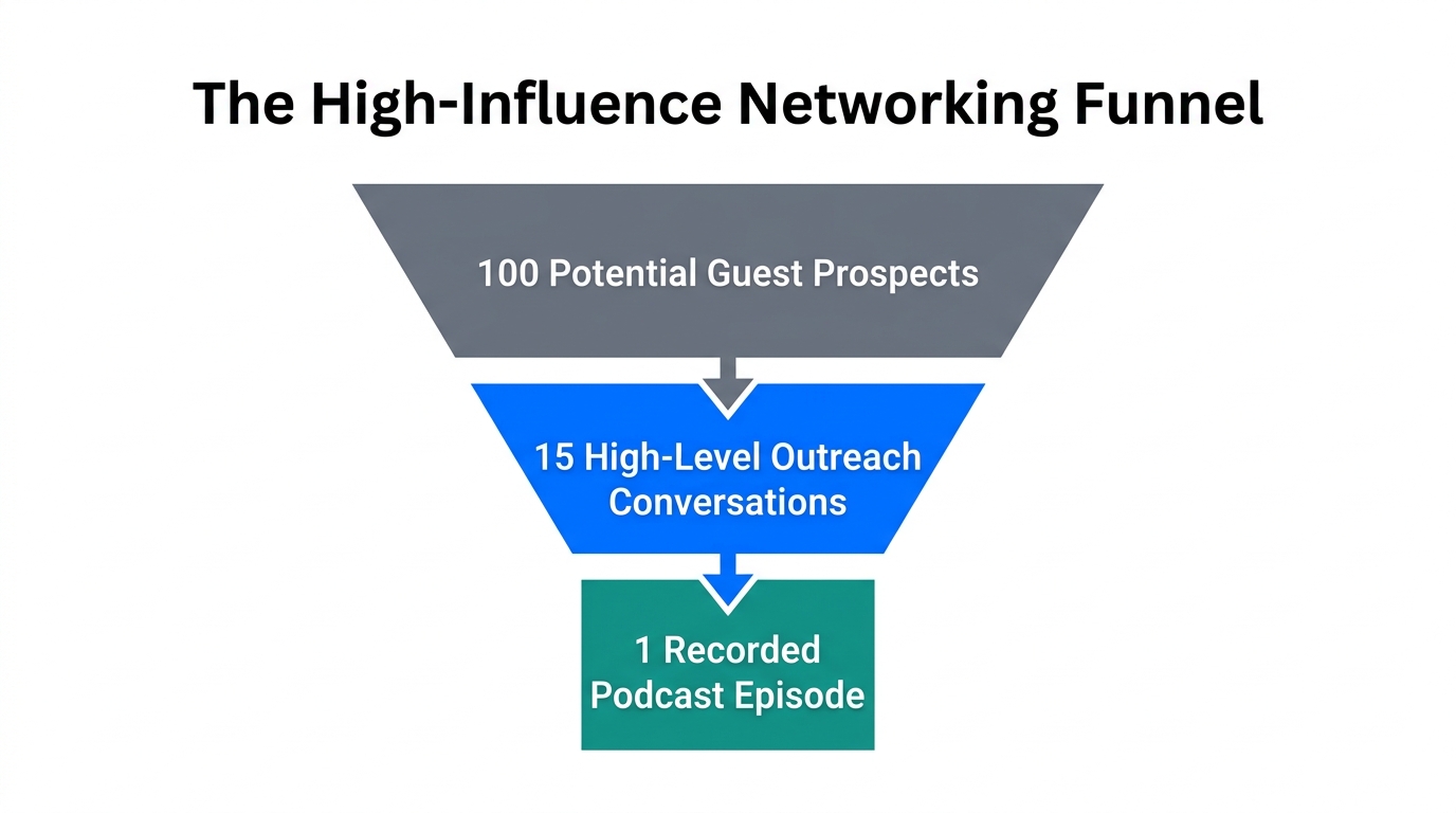 The guest acquisition funnel for high-influence network building.