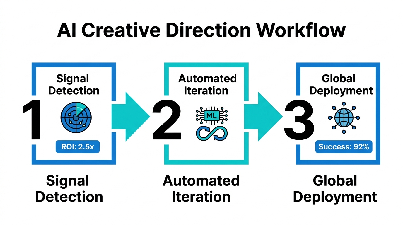 Process steps for using AI as a real-time creative director.