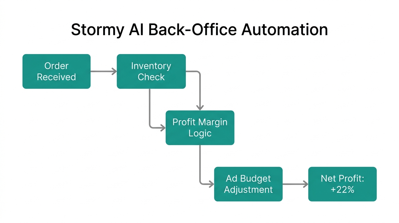 How Stormy AI synchronizes back-office data with ad spend.
