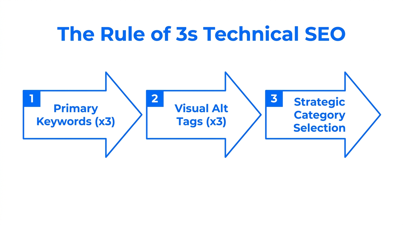 A 3-step technical framework for optimizing TikTok product listings.
