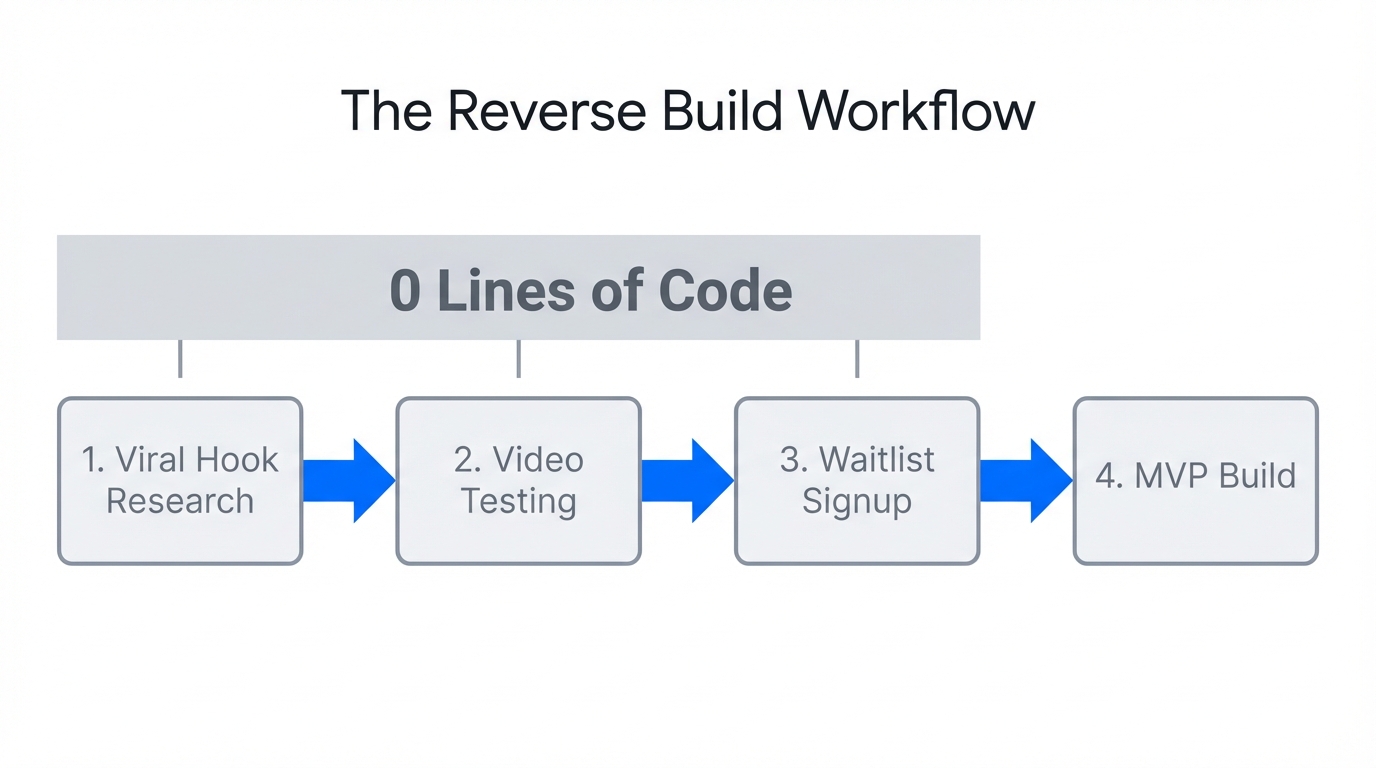 The four-step process of validating demand before starting development.