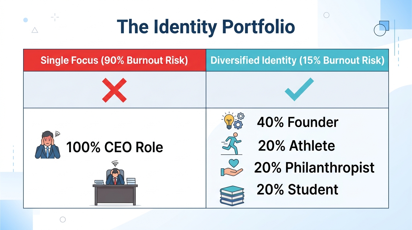 Comparison of high-risk single-identity focus versus the diversified identity model.