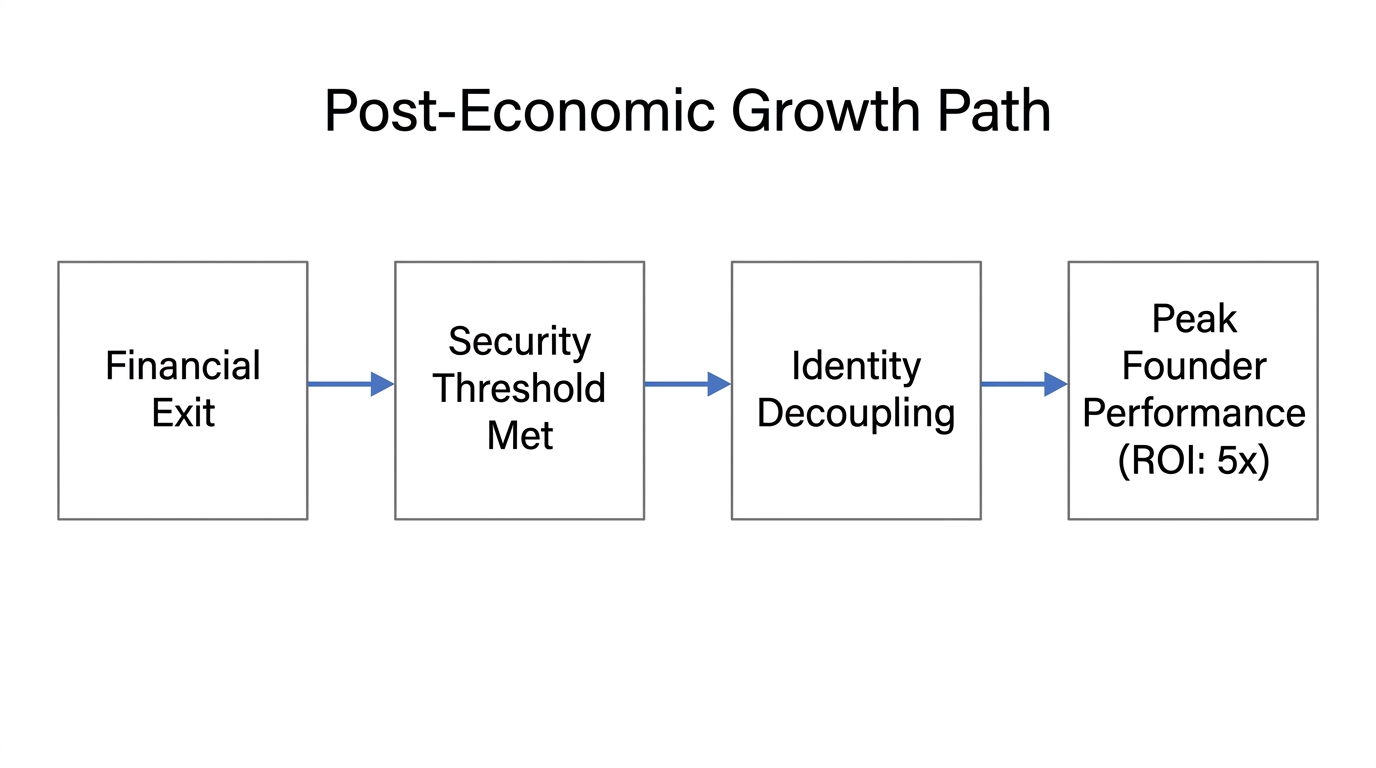 The logical flow from financial success to sustained psychological performance.