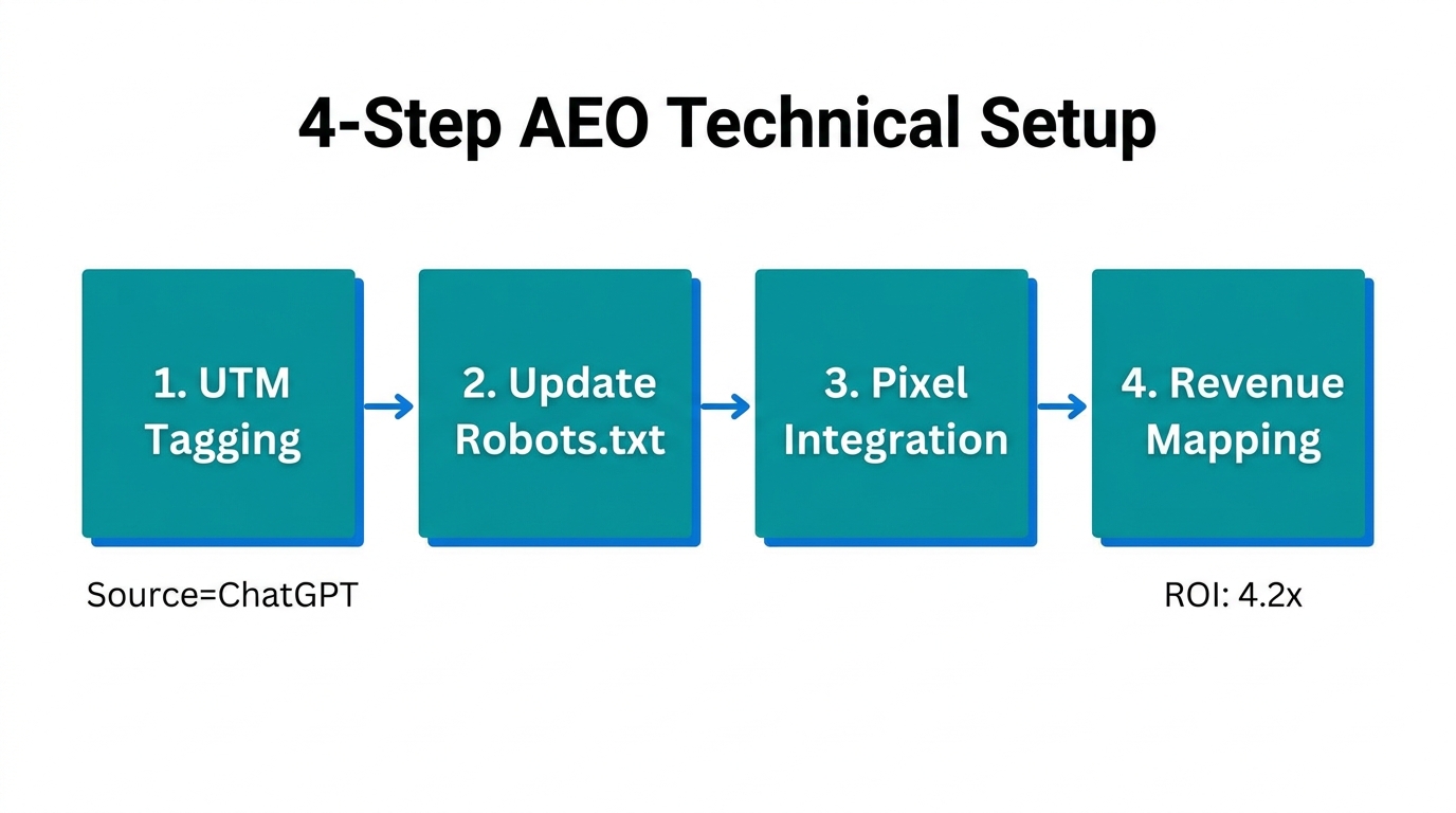 The technical workflow for implementing AEO tracking in ecommerce.