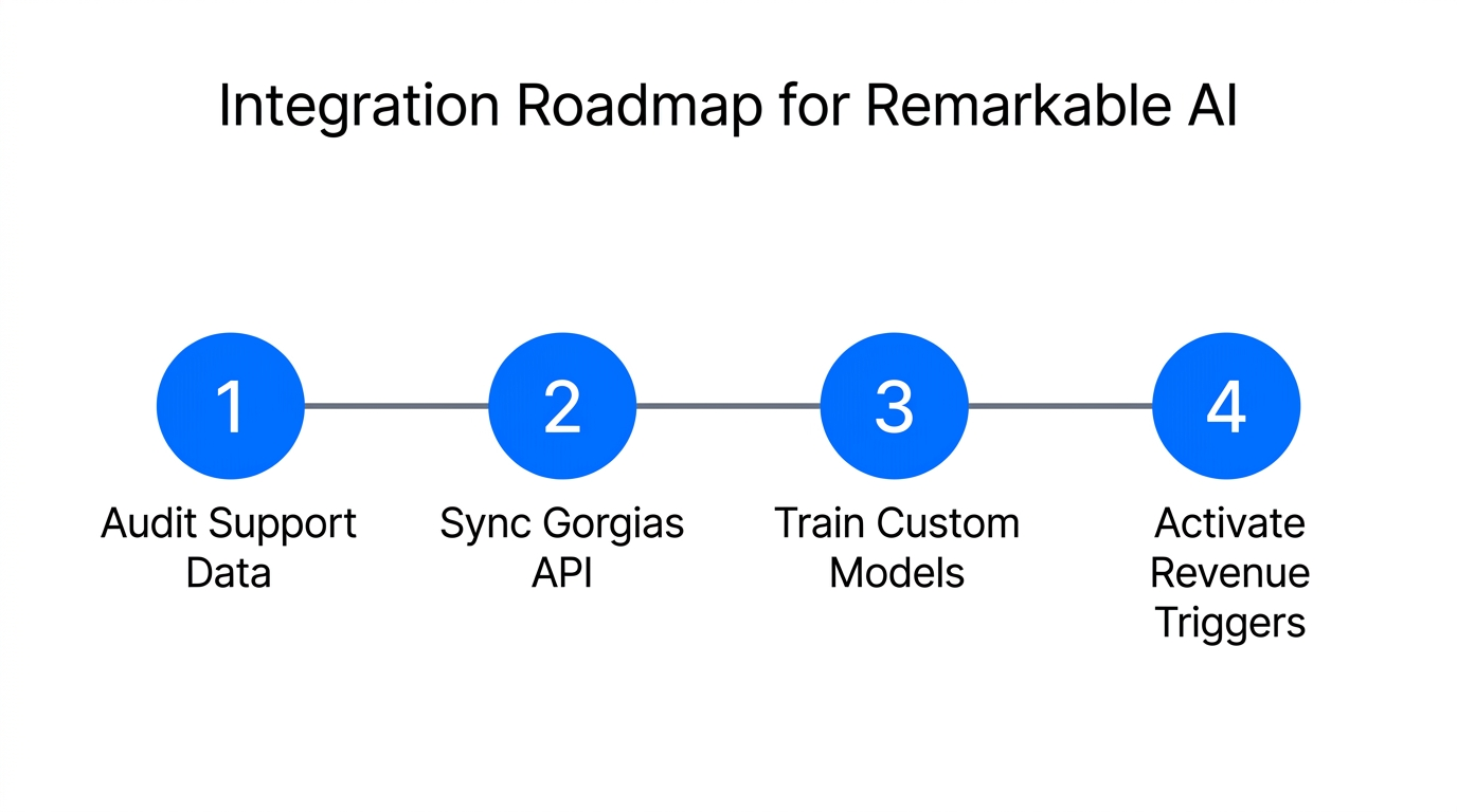 Four-step process for integrating Remarkable AI with existing support stacks.