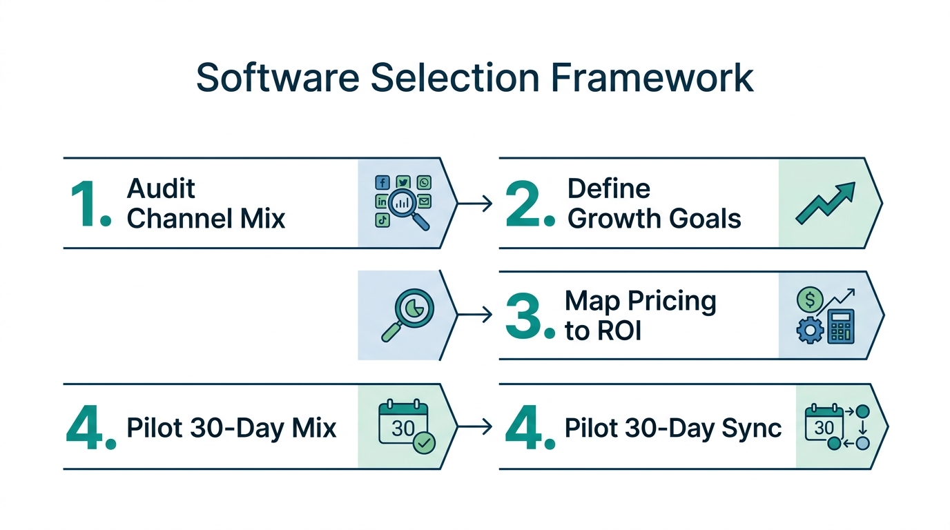 Strategic four-step process for selecting an attribution tool.