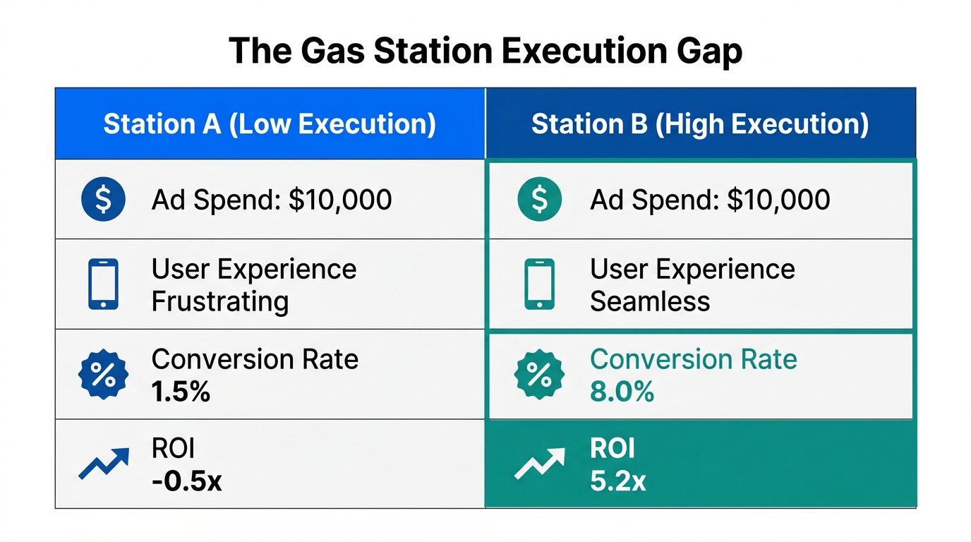 Comparison of ROI outcomes between poor and high execution models.