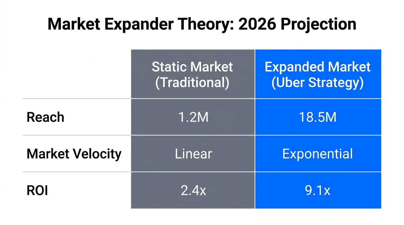 Comparison of traditional marketing reach versus the Bill Gurley market expander model.