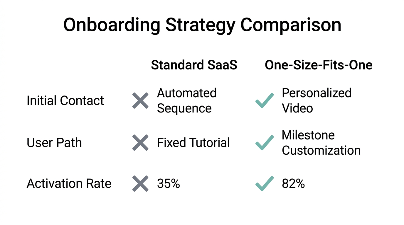 Comparing the performance of generic onboarding versus personalized hospitality-led onboarding.