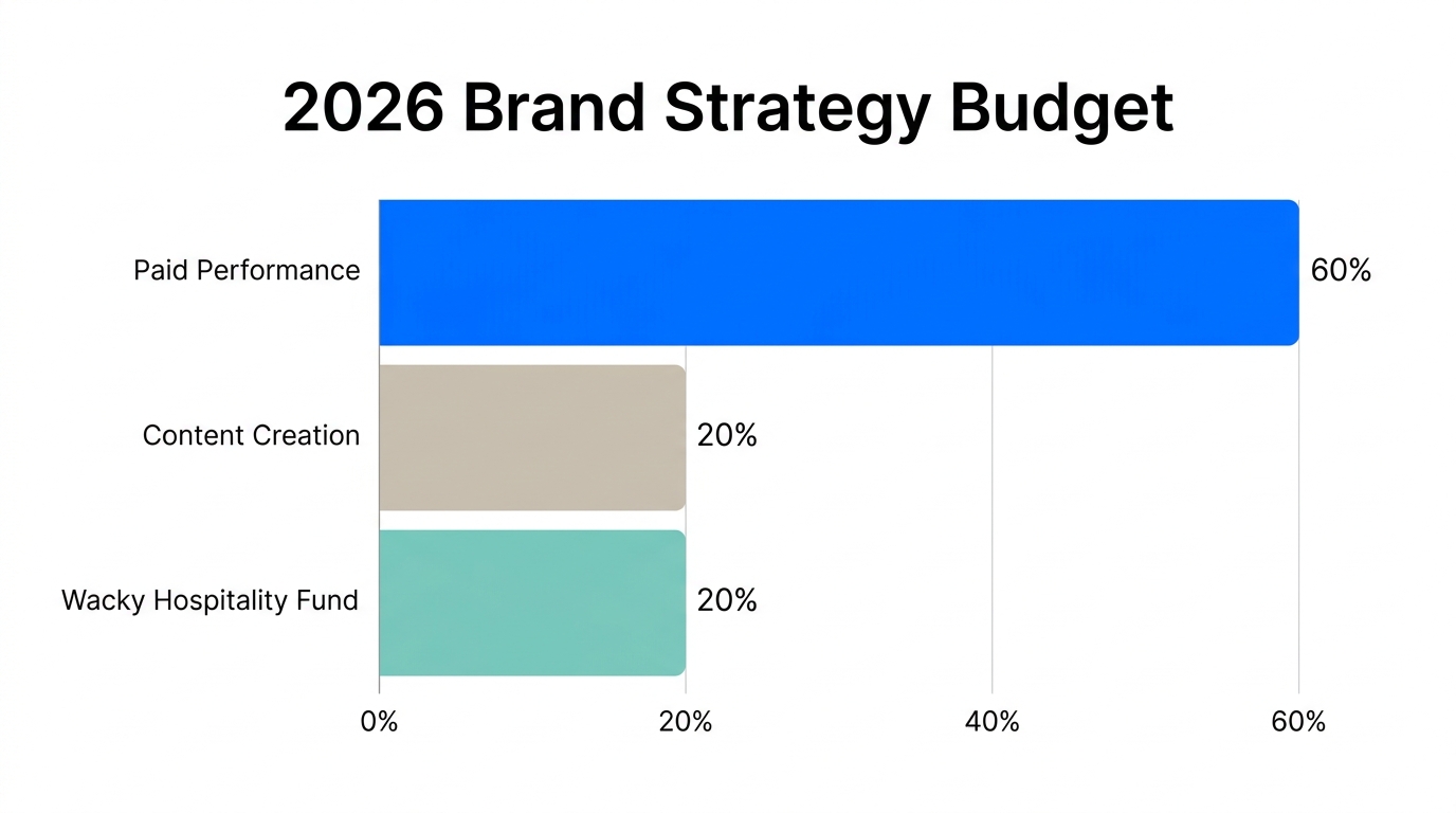 Recommended marketing budget allocation including a dedicated hospitality fund.