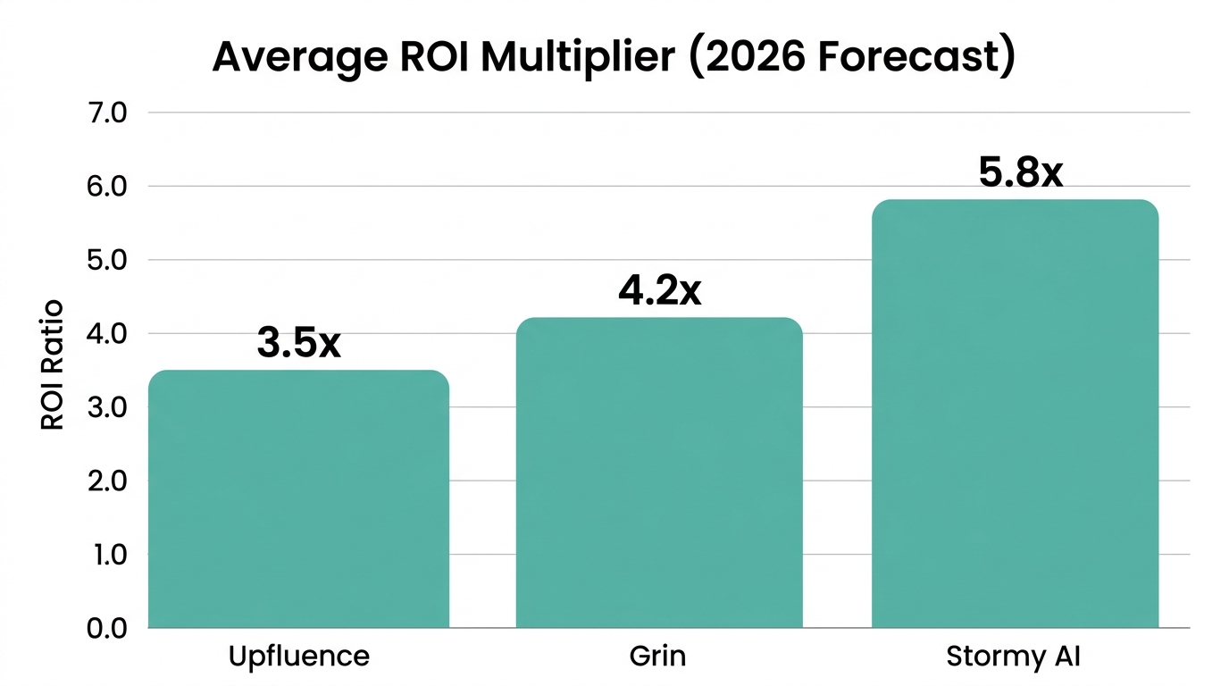 Projected ROI comparison based on platform efficiency and automation.