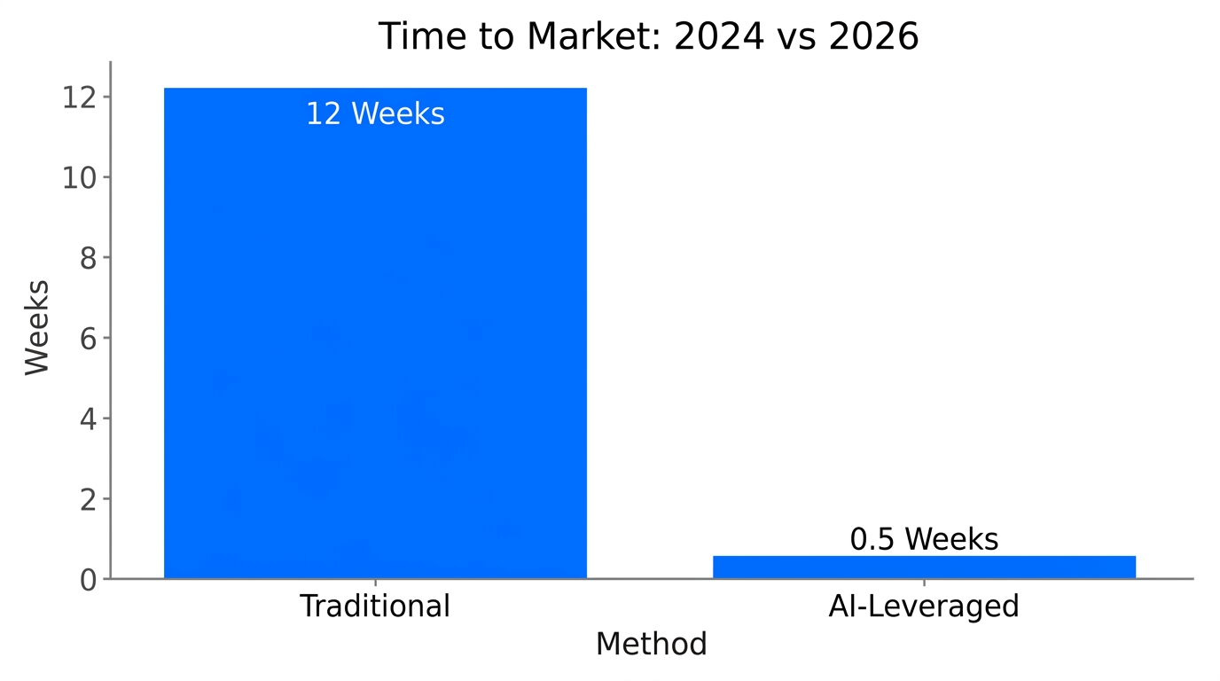 Comparison of traditional branding timelines versus AI-accelerated naming strategies.