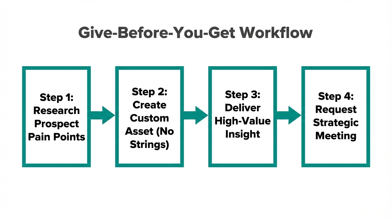 A value-first outreach process that builds trust before making an ask.