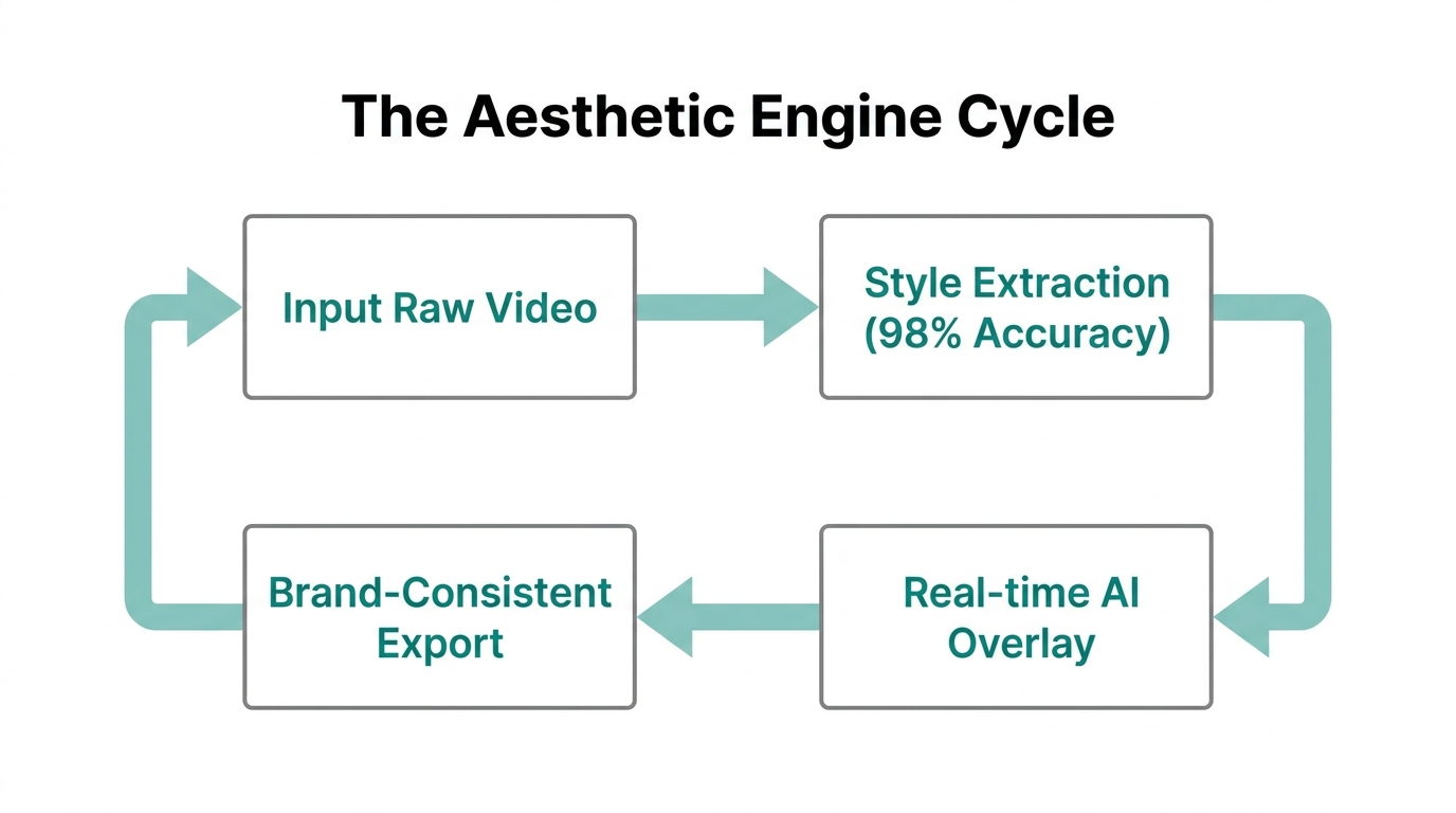The four-stage loop of an AI-driven aesthetic engine.