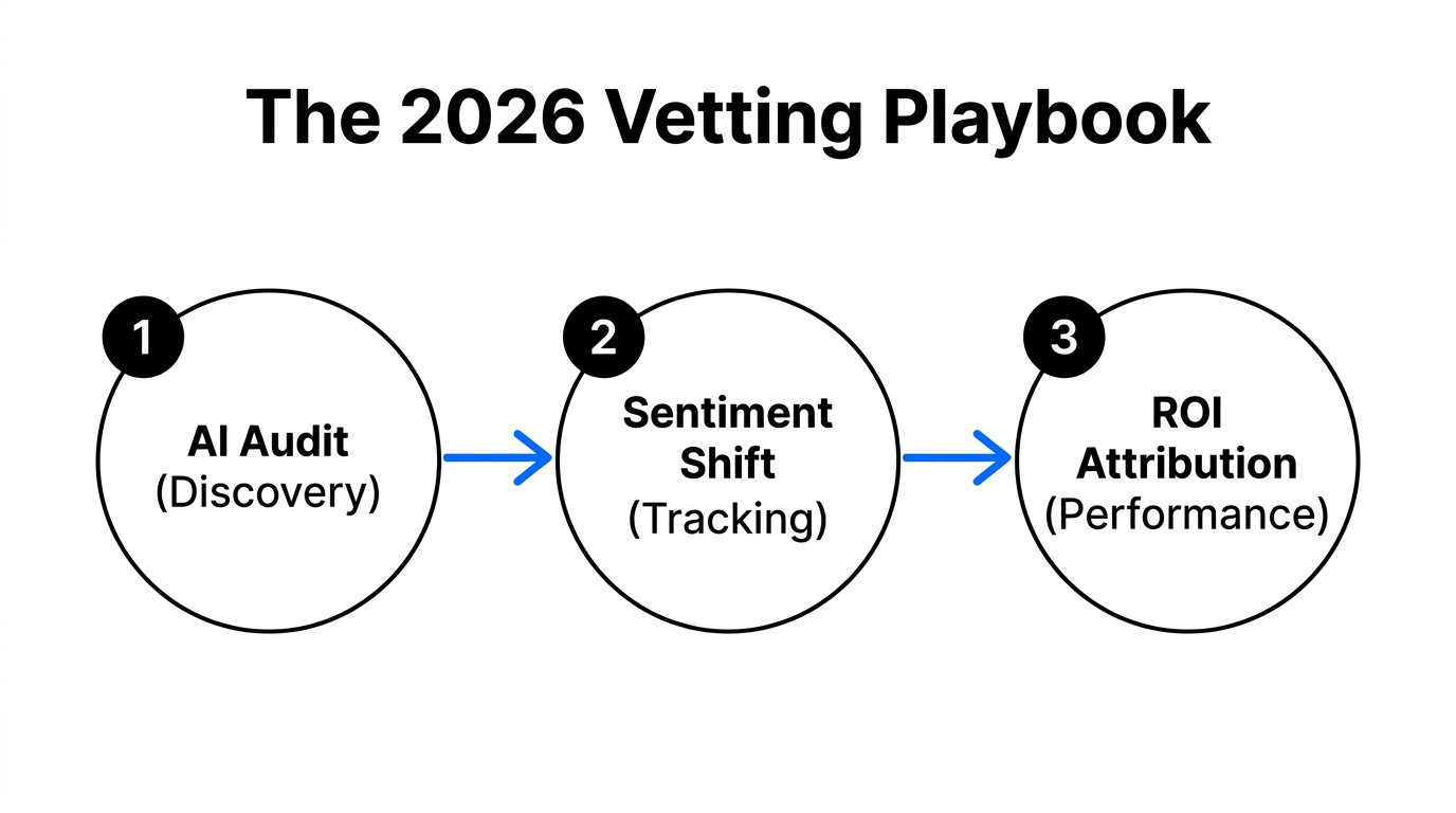 The three-stage strategic framework for vetting creator authenticity in 2026.