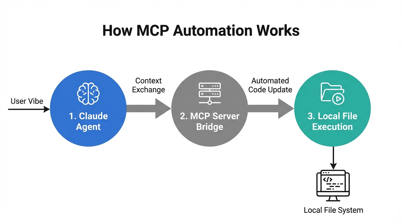 The Model Context Protocol (MCP) process for automated code updates.