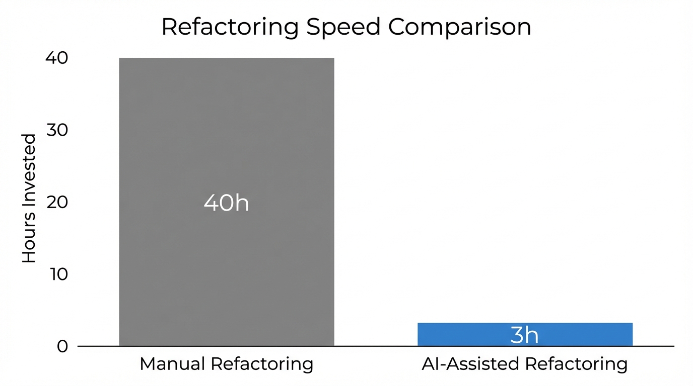 Efficiency gains when using AI tools for code maintenance and refactoring.